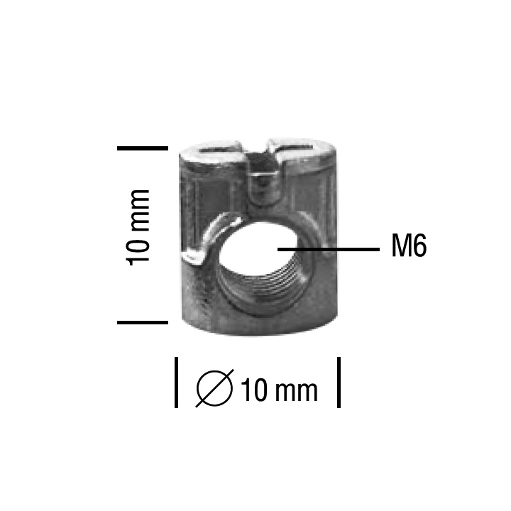Silindir Somun M6 (10×10)
